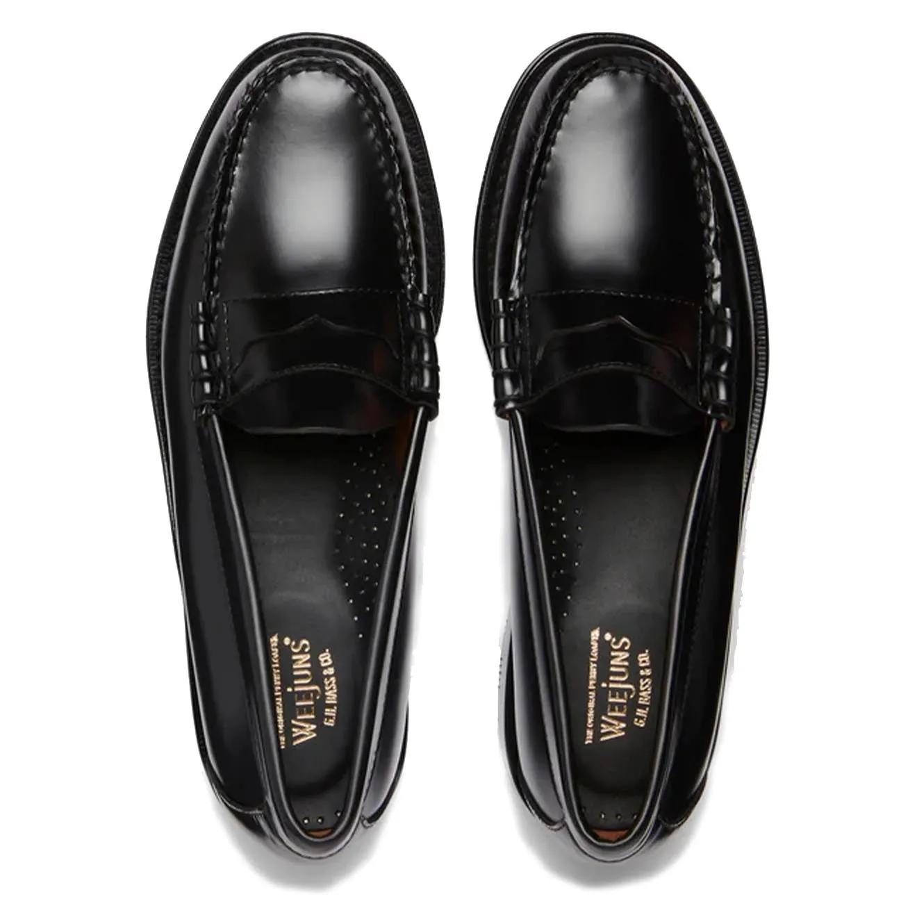 G.H.Bass Weejuns Larson Penny Loafers aus schwarzem Leder