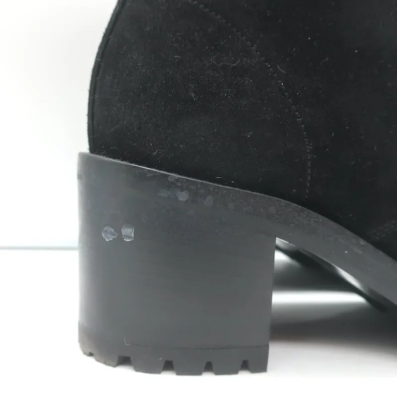 Gianvito Rossi Croft Seitlicher Reißverschluss Kampfstiefel Schwarz Wildleder Größe 39 Schnürstiefelette