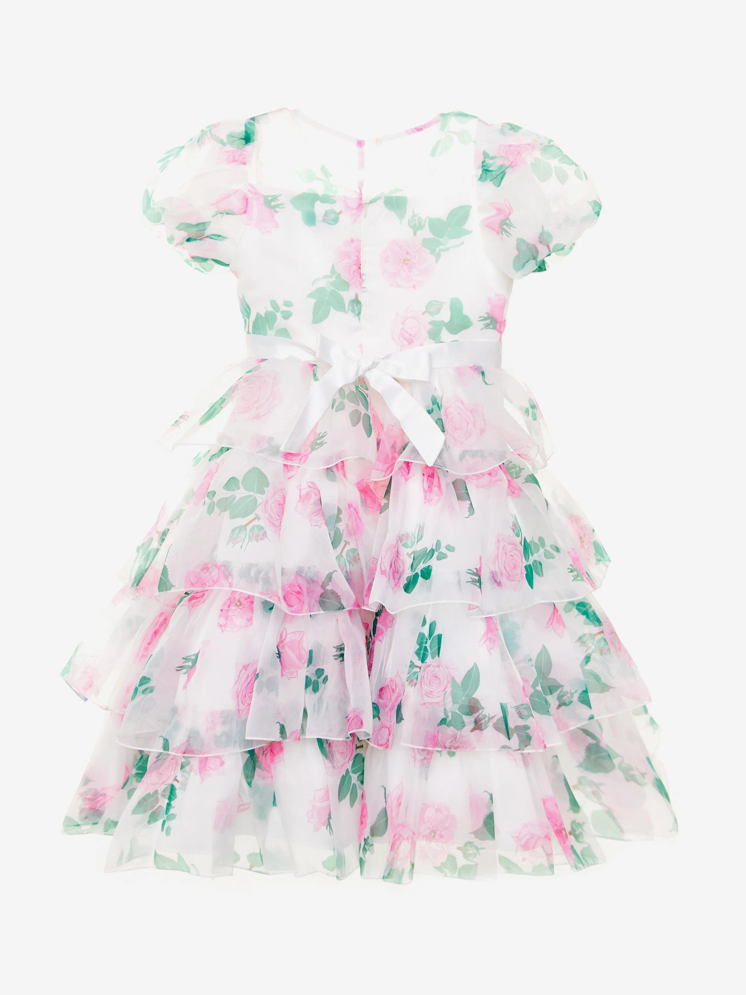 Mädchen Pfingstrosen Prinzessin Kleid in Weiß