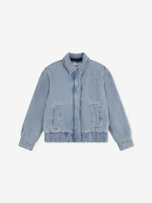 Mädchen Retro Denim Trucker Jacke in Blau