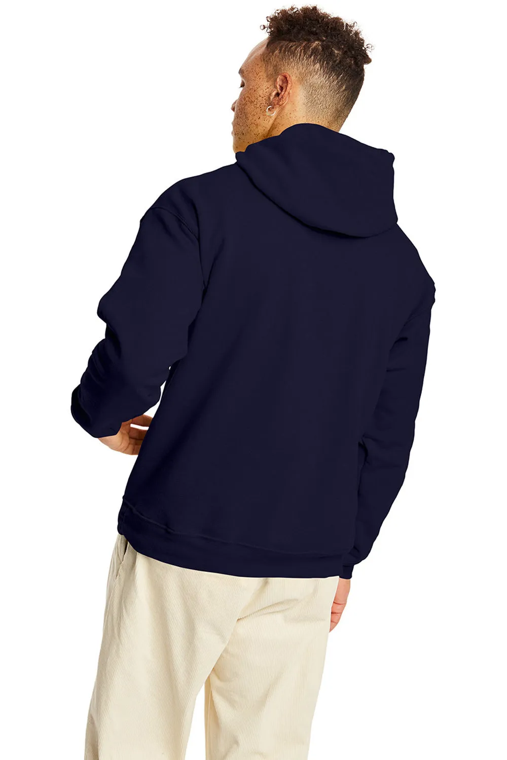 Hanes Herren EcoSmart Print Pro XP pillenbeständiger Kapuzenpullover mit Sacktasche - Sportliches Marineblau