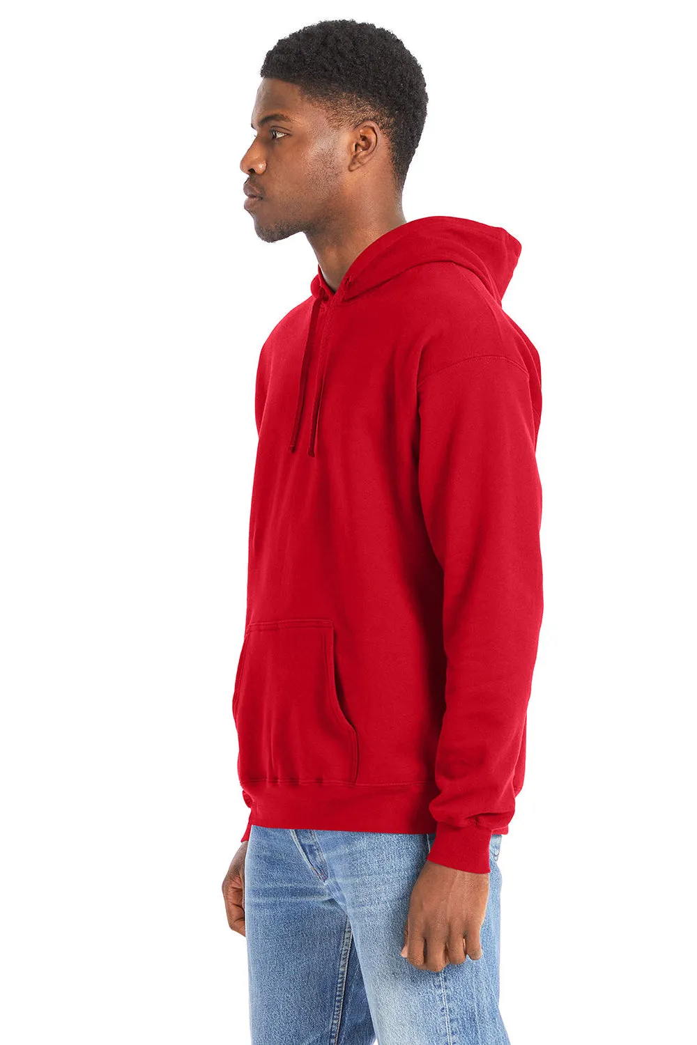 Hanes Herren Perfekter Sweatshirt Kapuzenpullover mit Kangaroo-Tasche - Sportliches Rot