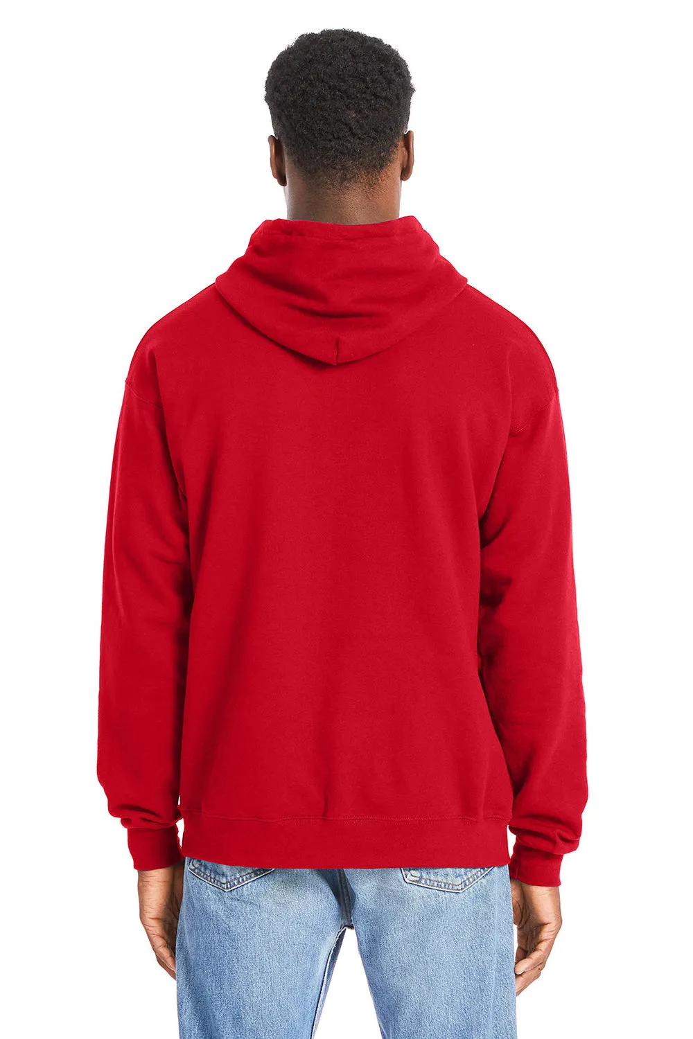 Hanes Herren Perfekter Sweatshirt Kapuzenpullover mit Kangaroo-Tasche - Sportliches Rot