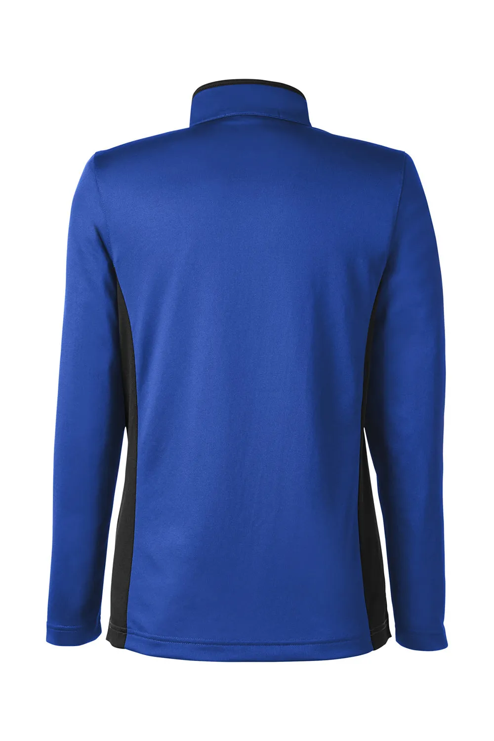 Harriton Damen Flash Performance Feuchtigkeitstransportierendes Colorblock 1/4-Zip Sweatshirt - Echt Royalblau/Schwarz