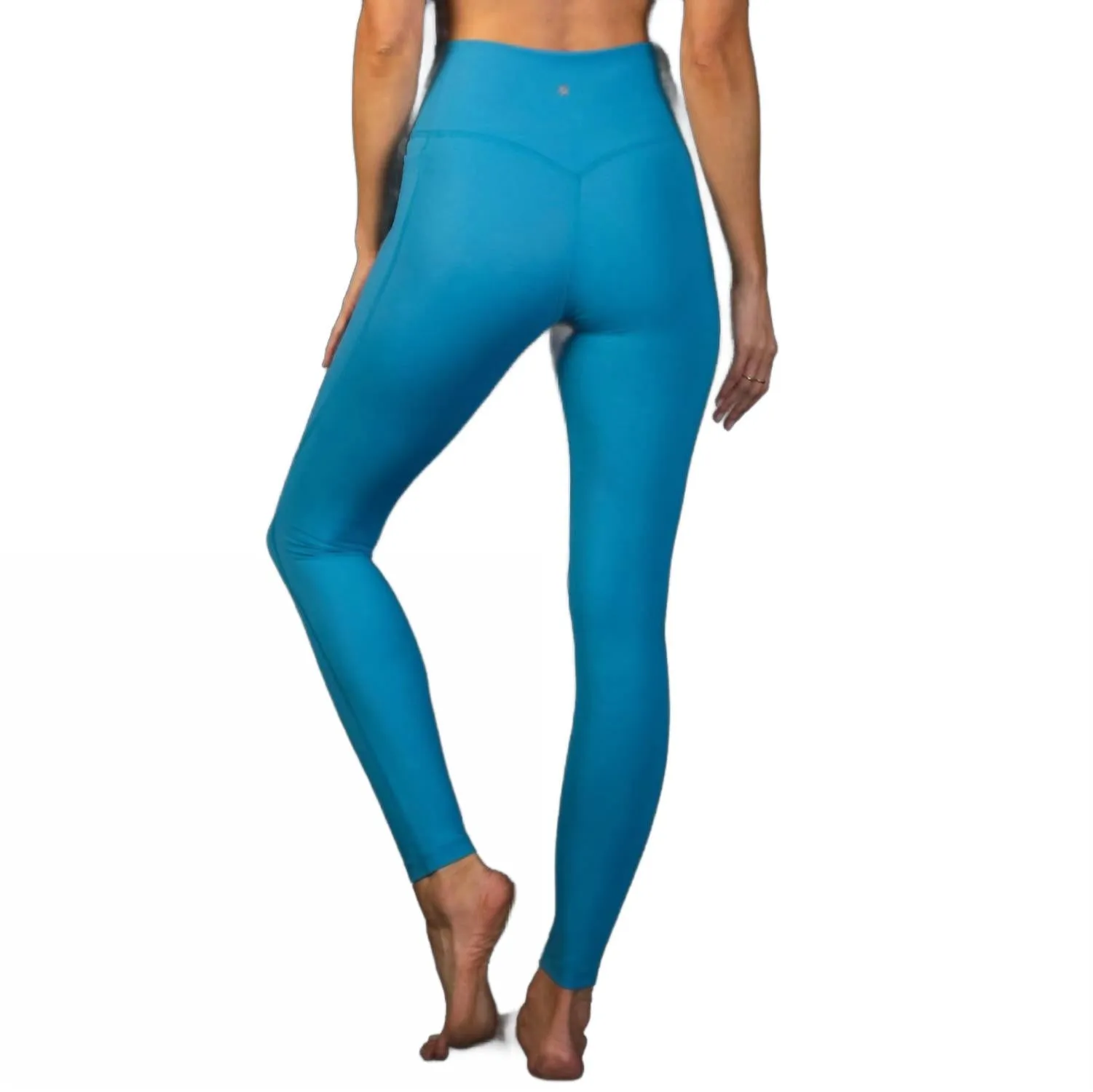 Hochtaillierende Formungs-Leggings mit Taschen in Horizon-Blau