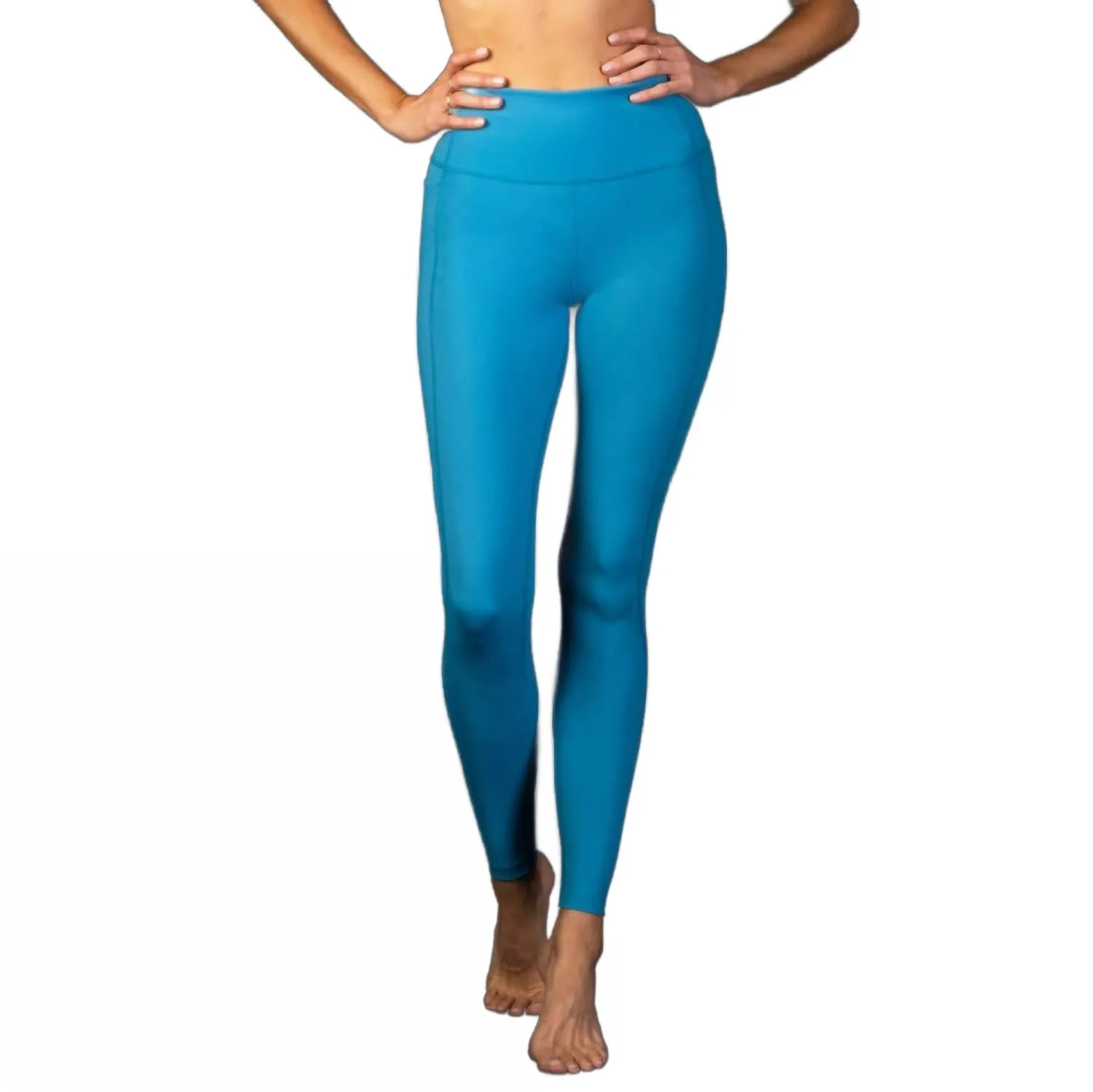 Hochtaillierende Formungs-Leggings mit Taschen in Horizon-Blau