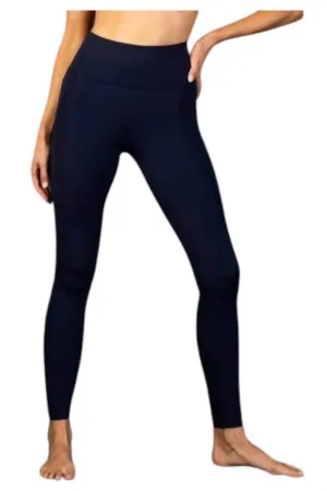 Hochtaillierte formende Leggings mit Taschen in Marineblau