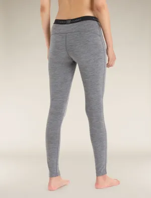Icebreaker 200 Oasis Leggings Damen XS Grau Elastische Taille Basis-Schicht FZP029 (Grau, Regular, XS)