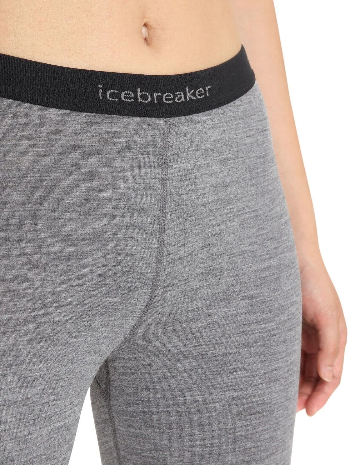 Icebreaker 200 Oasis Leggings Damen XS Grau Elastische Taille Basis-Schicht FZP029 (Grau, Regular, XS)