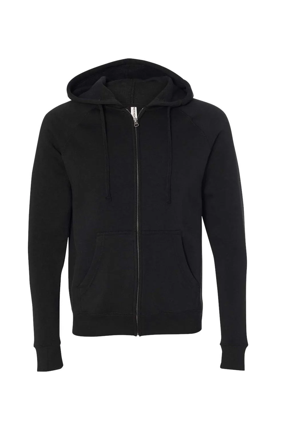 Independent Trading Company Herren Special Blend Raglan Reißverschluss Kapuzenpullover mit Taschen - Schwarz