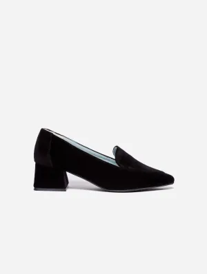Iris Vegan Velvet Moccasin Loafers | Schwarz