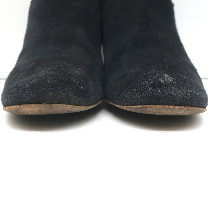 Isabel Marant Dicker Knöchelstiefel Schwarz Wildleder Größe 38 Western Booties
