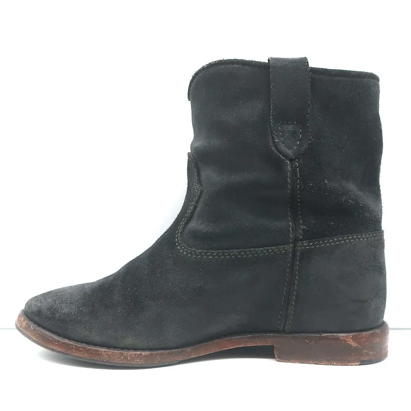 Isabel Marant Etoile Crisi Stiefeletten Schwarz Wildleder Größe 37 Keilabsatz Booties