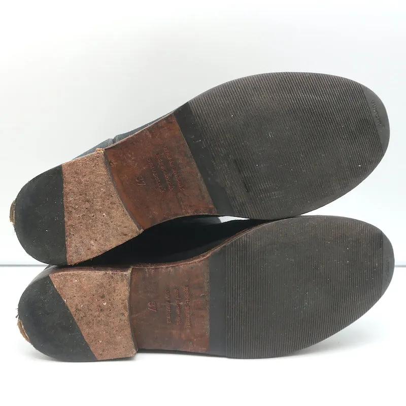 Isabel Marant Etoile Crisi Stiefeletten Schwarz Wildleder Größe 37 Keilabsatz Booties