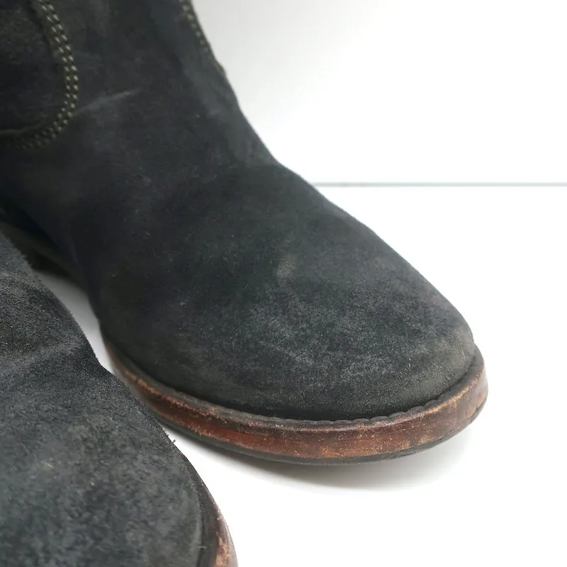 Isabel Marant Etoile Crisi Stiefeletten Schwarz Wildleder Größe 37 Keilabsatz Booties