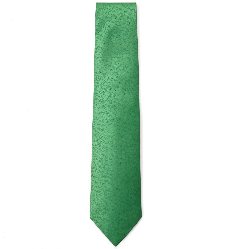 Isaia Bright Melon Grünes Gemustertes Seidenkrawatten-Kleidungsstück_Isaia