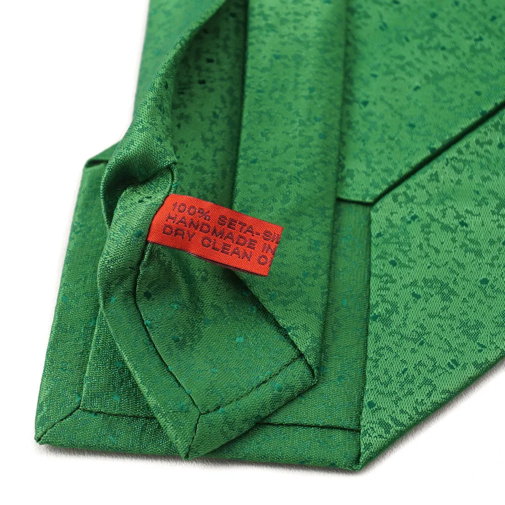 Isaia Bright Melon Grünes Gemustertes Seidenkrawatten-Kleidungsstück_Isaia