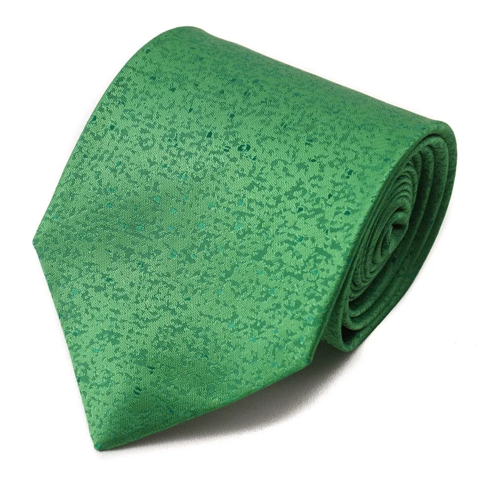 Isaia Bright Melon Grünes Gemustertes Seidenkrawatten-Kleidungsstück_Isaia