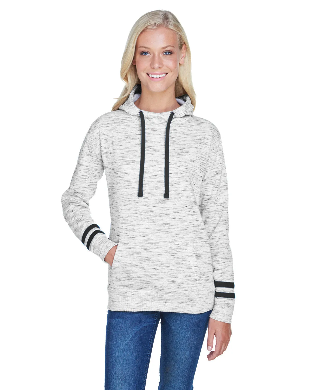 J America JA8674 Damen Melange Scuba Neck Sweatshirt