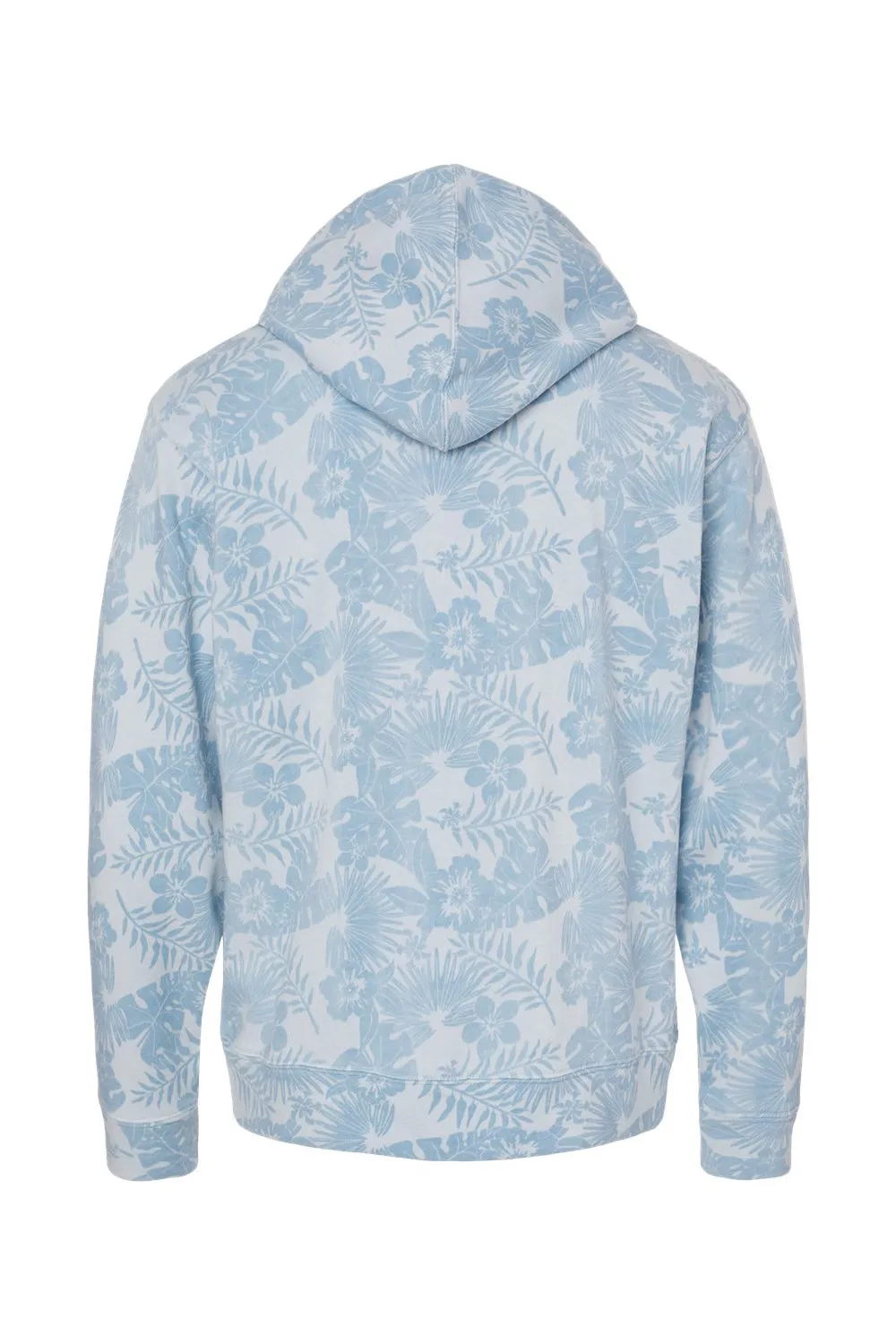 J America Herren Fleece Kapuzenpullover Hoodie mit Kangaroo-Tasche - Chambray Blau Aloha