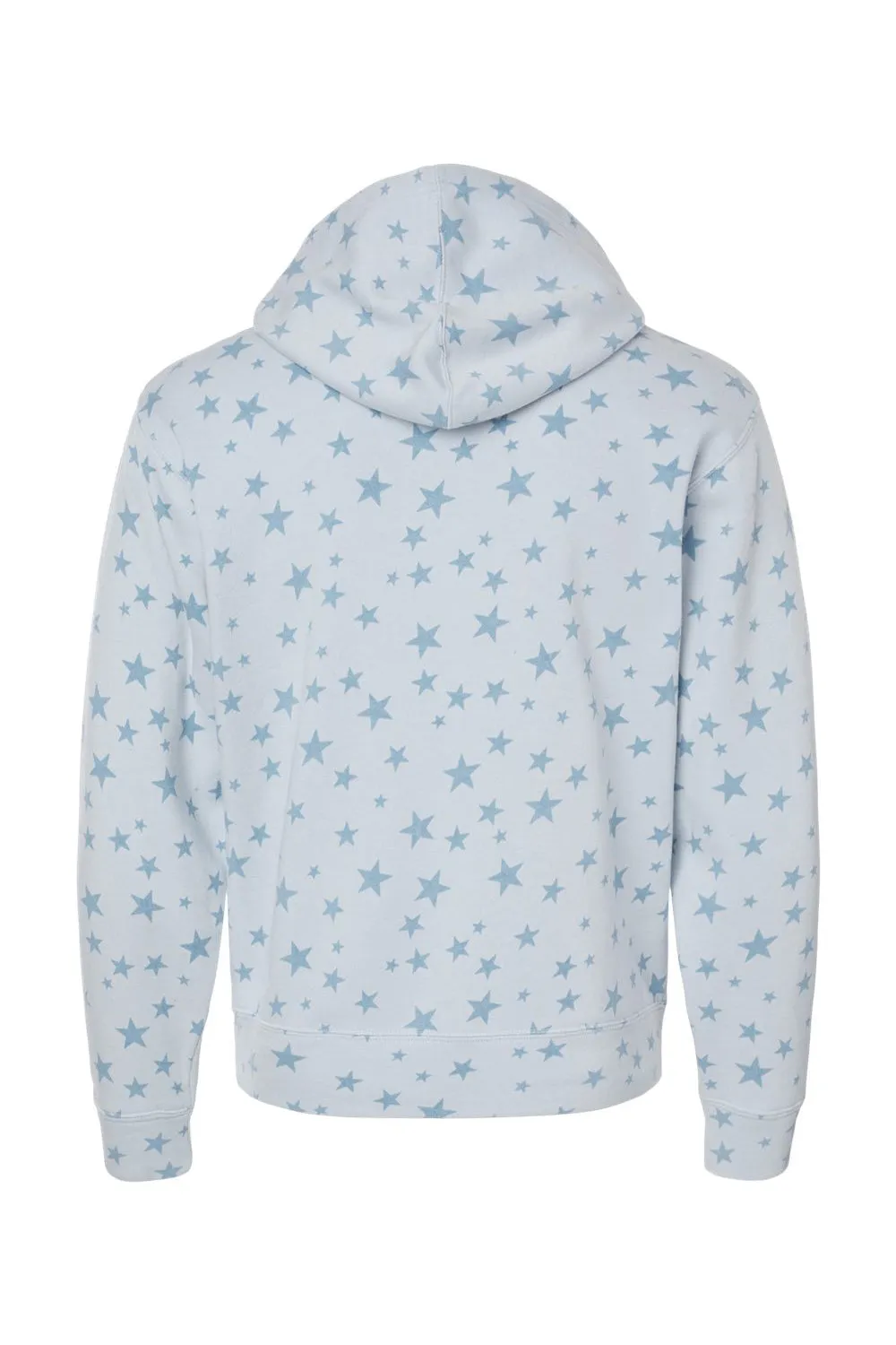 J America Herren Fleece Kapuzenpullover mit Kangaroo-Tasche - Chambray Blau Sterne