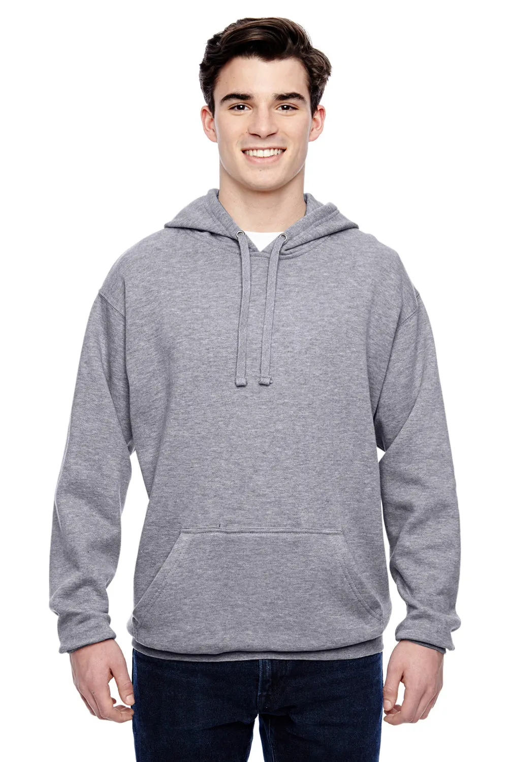 J America Herren Tailgate Fleece Kapuzenpullover mit Kangaroo-Tasche - Oxford Grau
