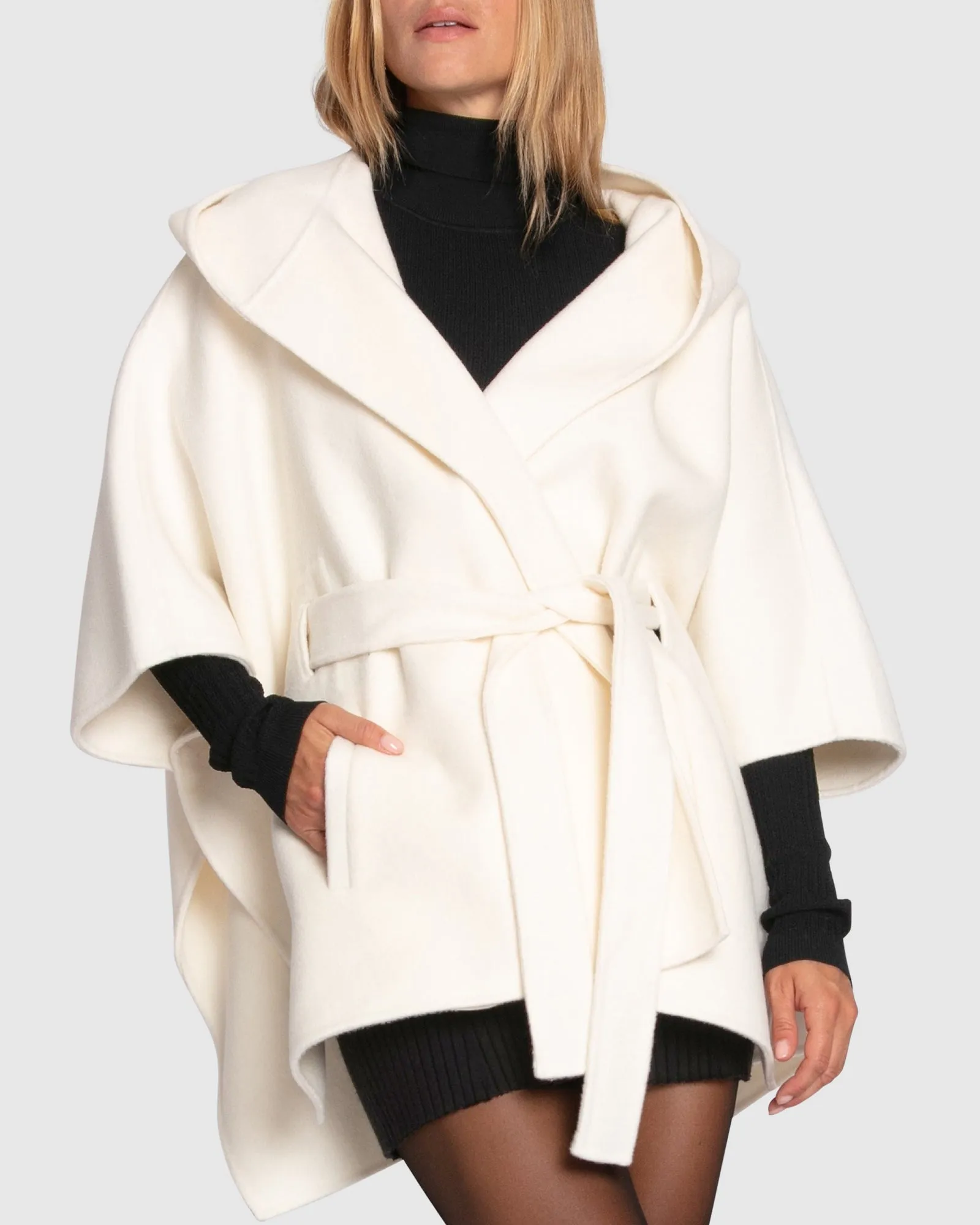 Jackson Landing Cape-Mantel aus Wollmischgewebe - Creme