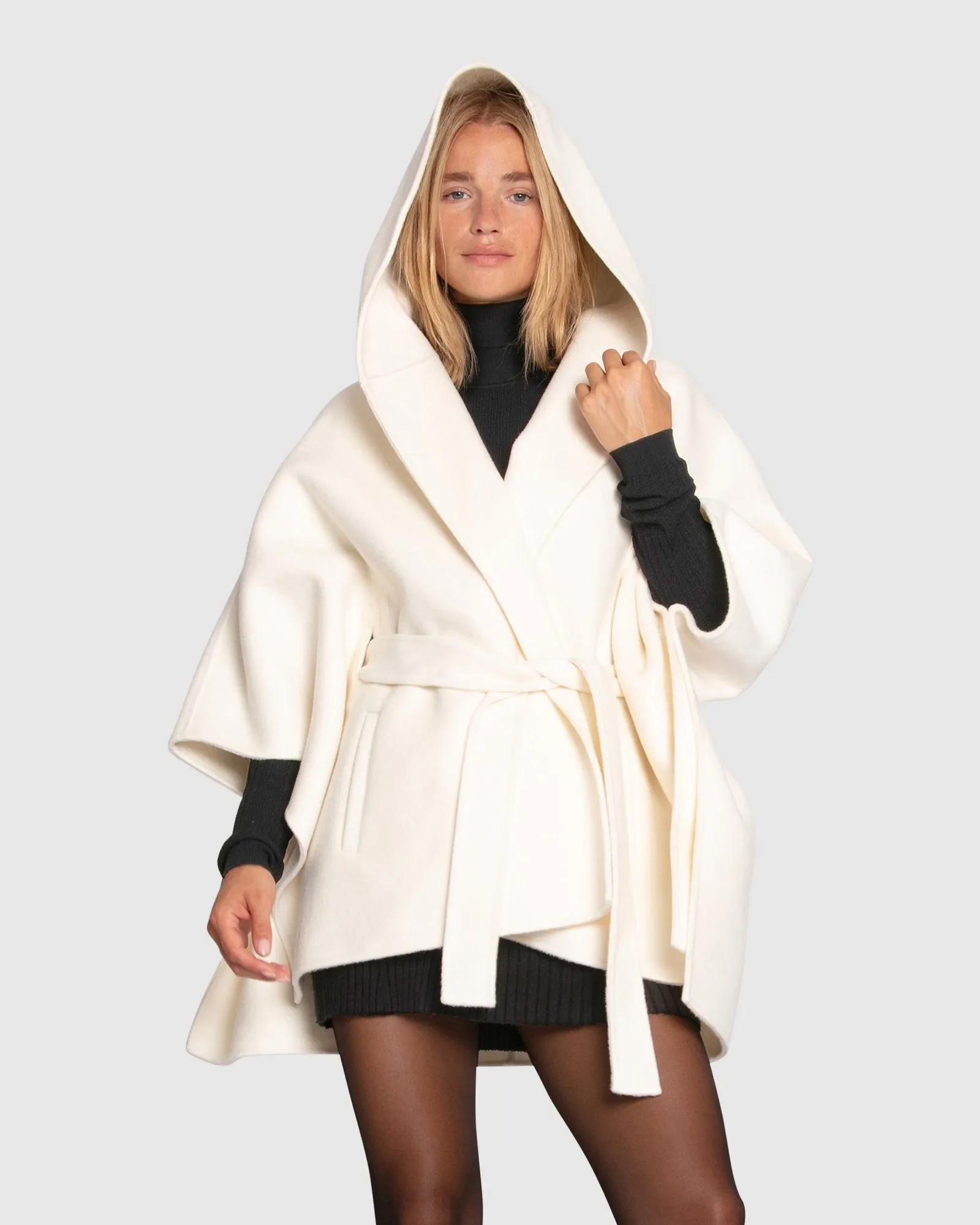 Jackson Landing Cape-Mantel aus Wollmischgewebe - Creme