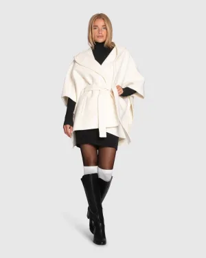 Jackson Landing Cape-Mantel aus Wollmischgewebe - Creme