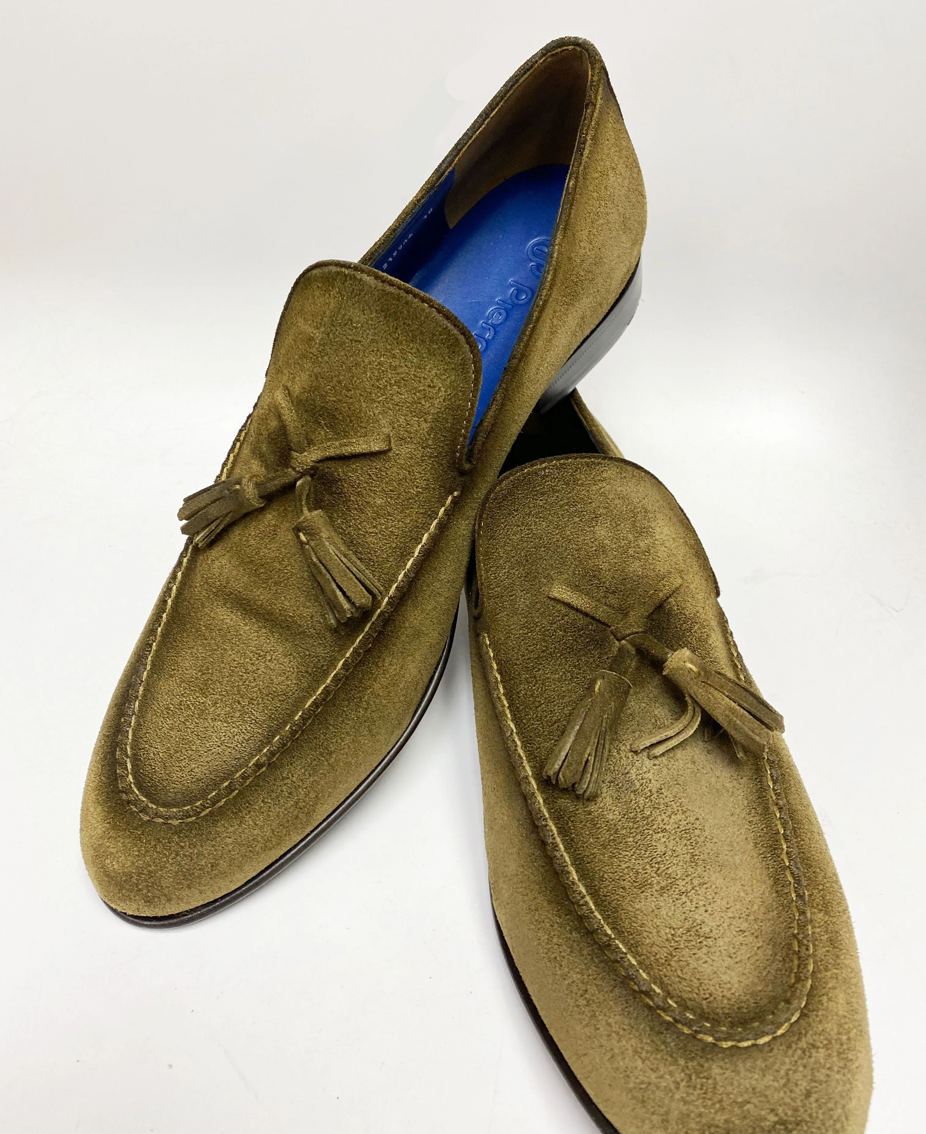 Jean Pierre Wildleder-Loafer mit Quasten in Olive