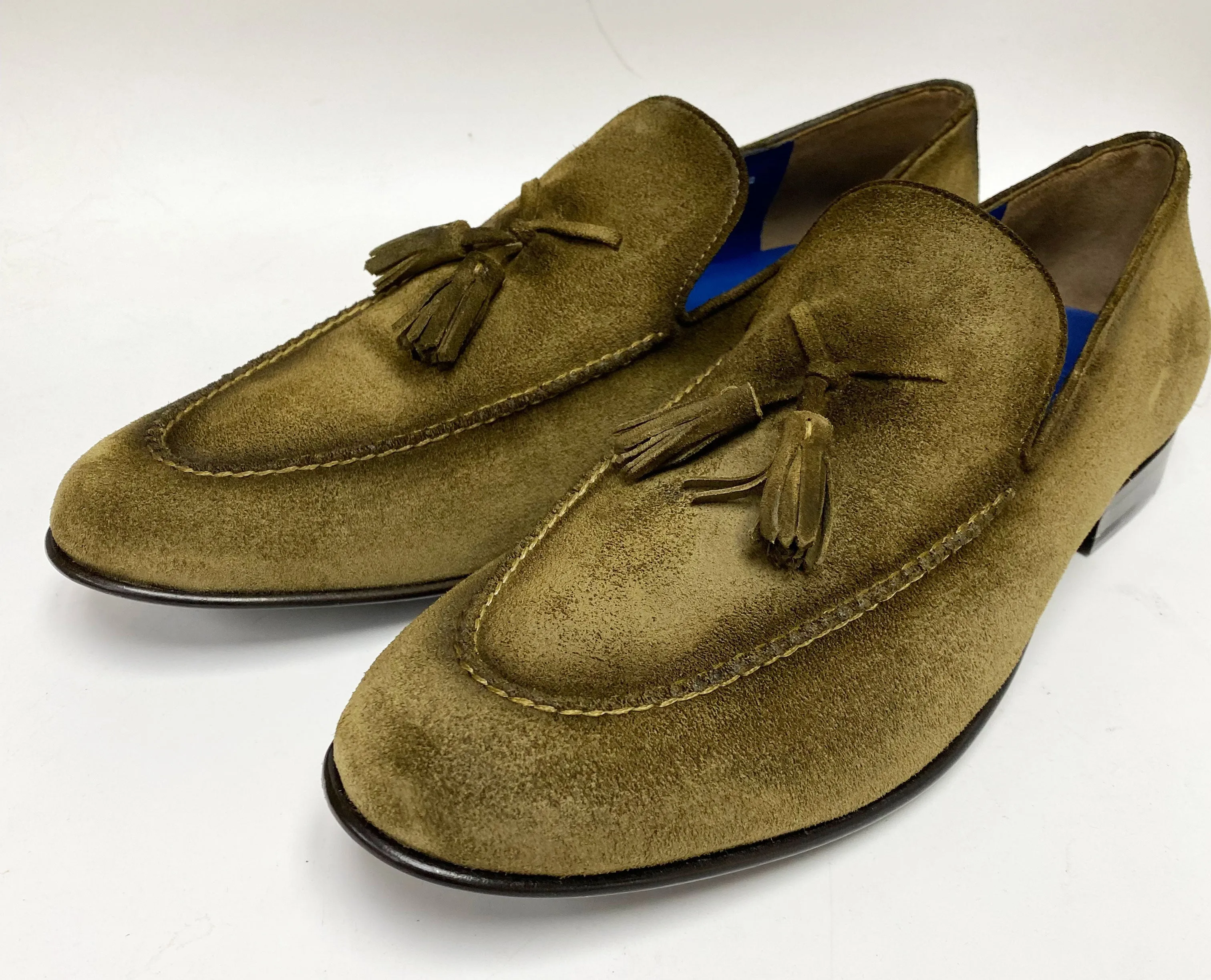 Jean Pierre Wildleder-Loafer mit Quasten in Olive