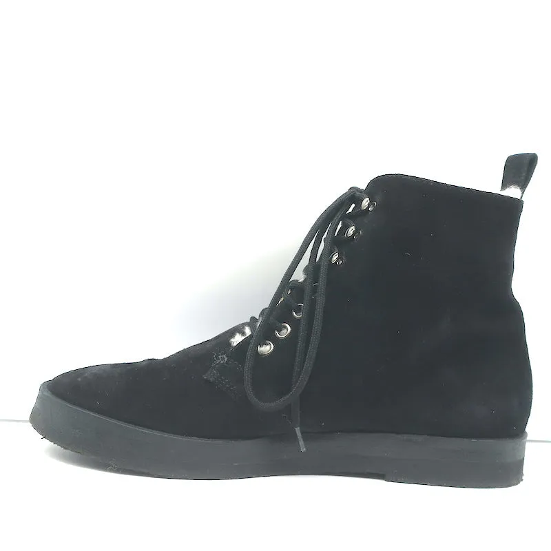 Jenni Kayne Canyon Shearling Stiefeletten Schwarz Wildleder Größe 41 Schnürstiefeletten