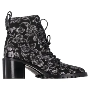 Jimmy Choo Brokat Cruz 65 Knöchelstiefeletten in Schwarz Leinenschuhen_Jimmy-Choo