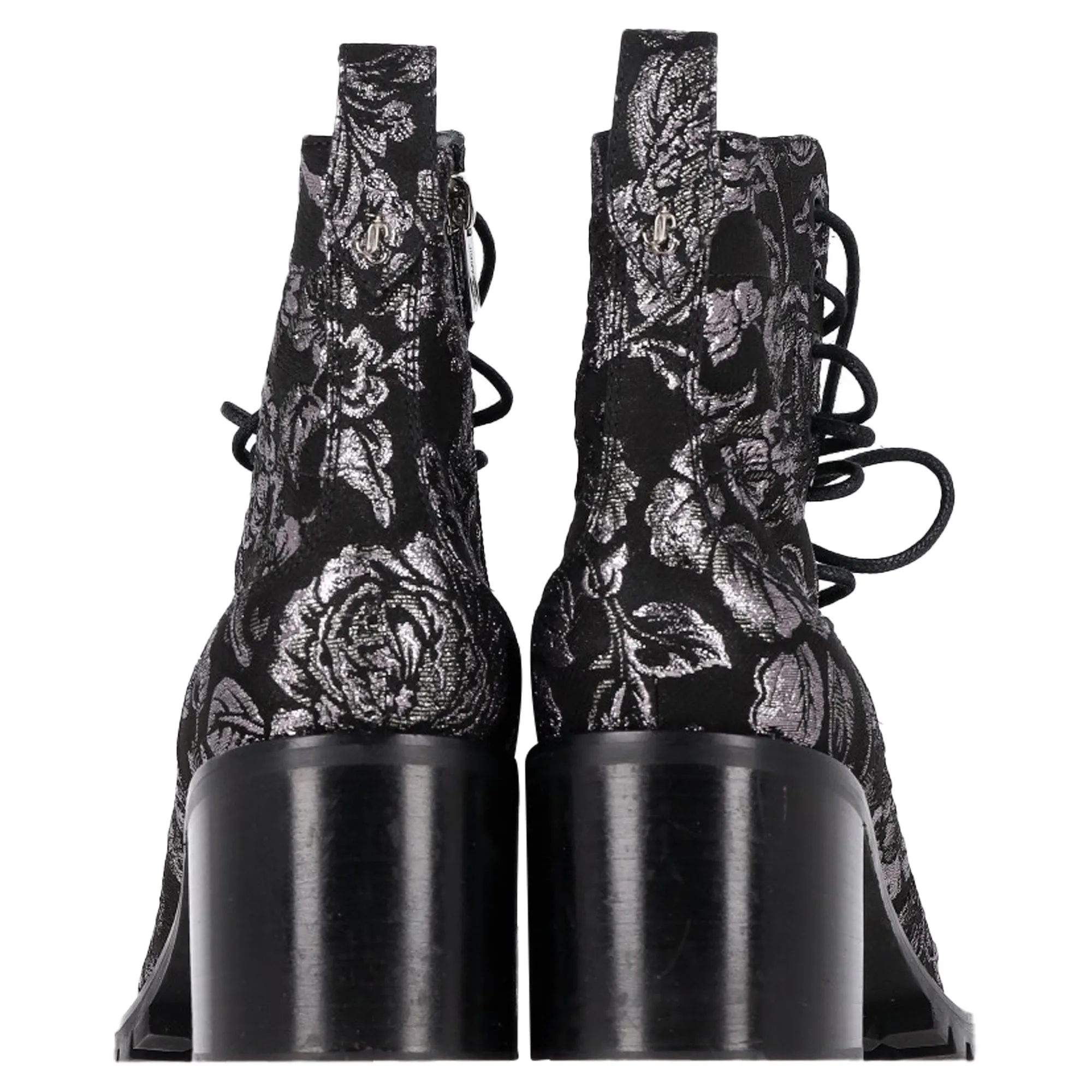 Jimmy Choo Brokat Cruz 65 Knöchelstiefeletten in Schwarz Leinenschuhen_Jimmy-Choo