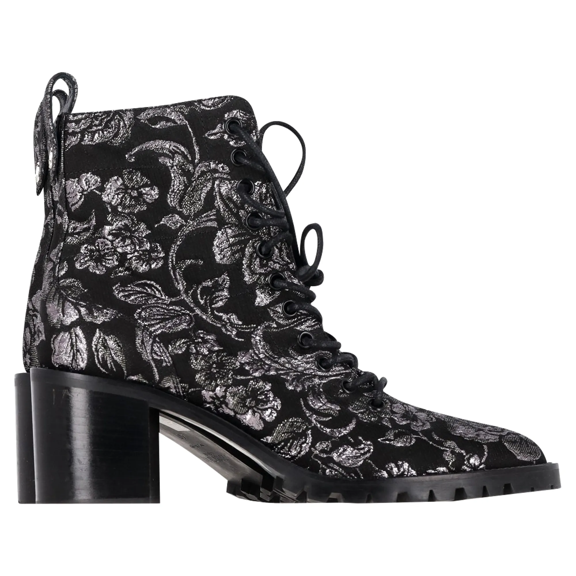 Jimmy Choo Brokat Cruz 65 Knöchelstiefeletten in Schwarz Leinenschuhen_Jimmy-Choo