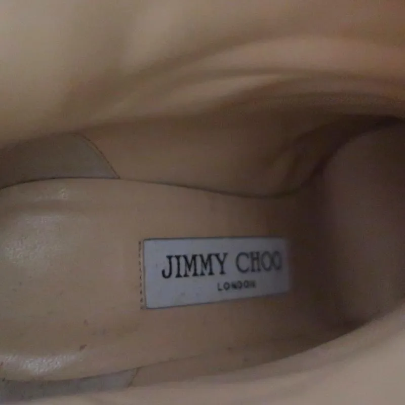 Jimmy Choo Fransen Stiefeletten Mala Schwarz Leder Größe 35 High Heel Knöchelstiefel