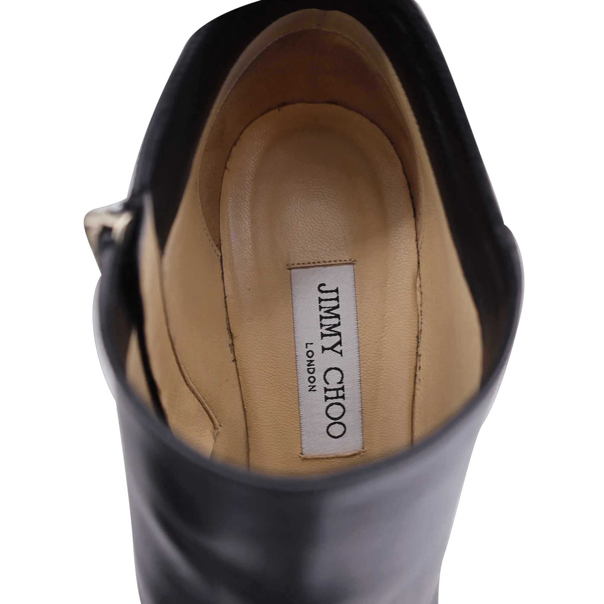 Jimmy Choo Lindsey 100 Plateau-Stiefeletten in schwarzem Leder