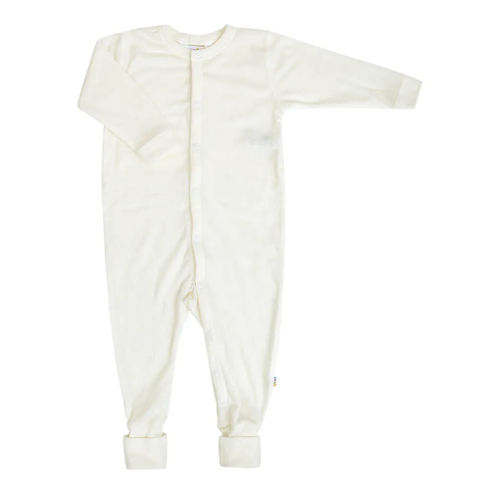 JOHA - SCHLAFANZUG - 100% WOLLE - 2 IN 1 FUSS - NATUR