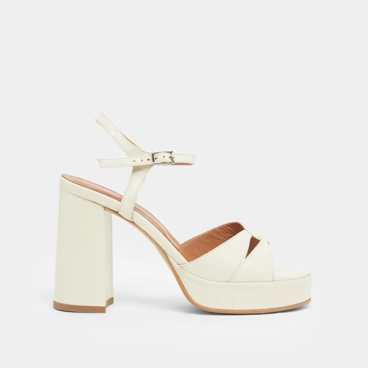 Jonak Damenschuhe 264-t Justine Glänzendes Leder Ecru