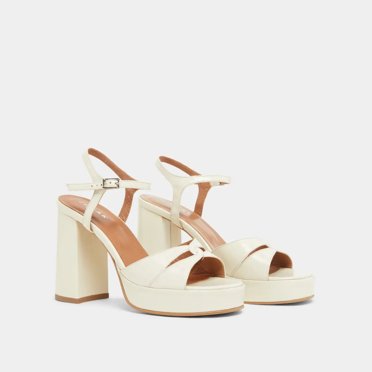 Jonak Damenschuhe 264-t Justine Glänzendes Leder Ecru