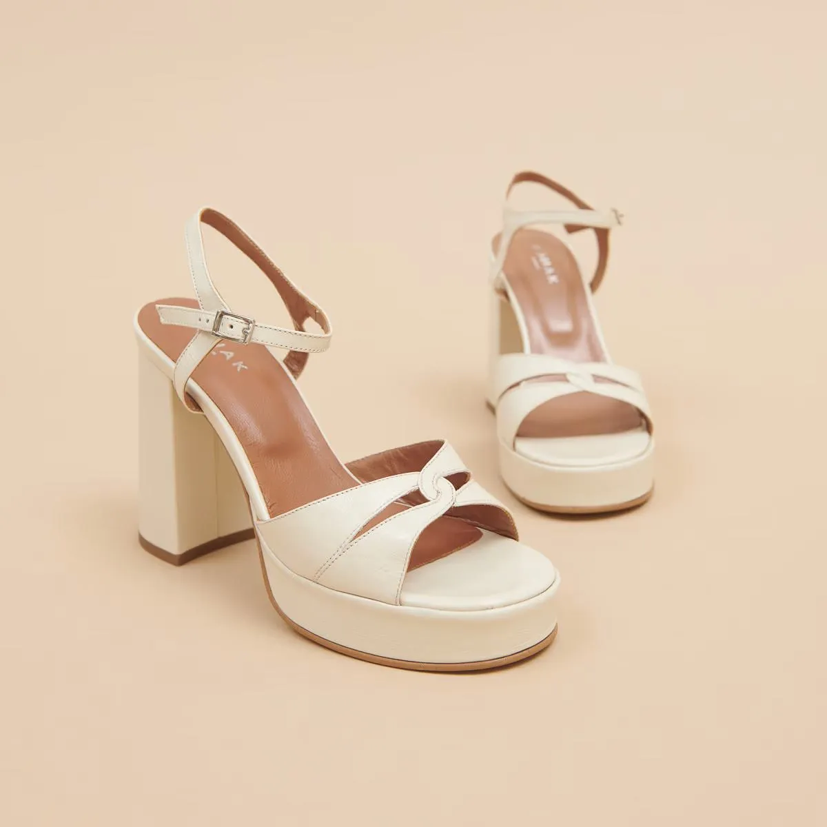 Jonak Damenschuhe 264-t Justine Glänzendes Leder Ecru