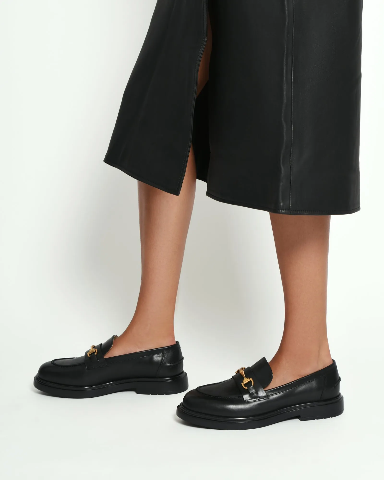 JULIO LOAFERS SCHWARZES LEDER