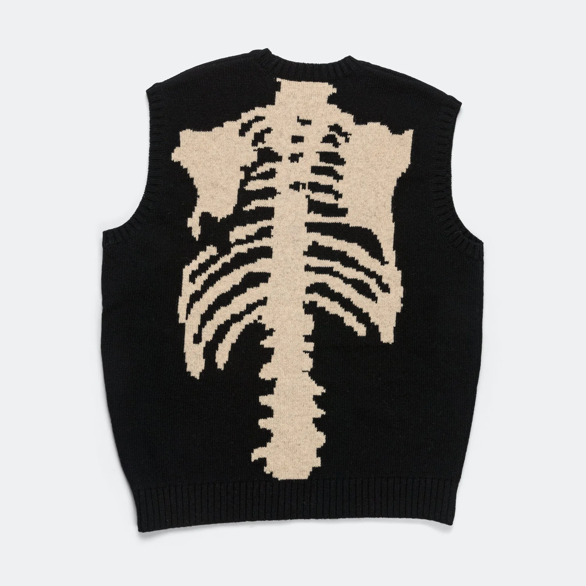 Kapital Clothing 5G Wolle BONE Weste - Schwarz