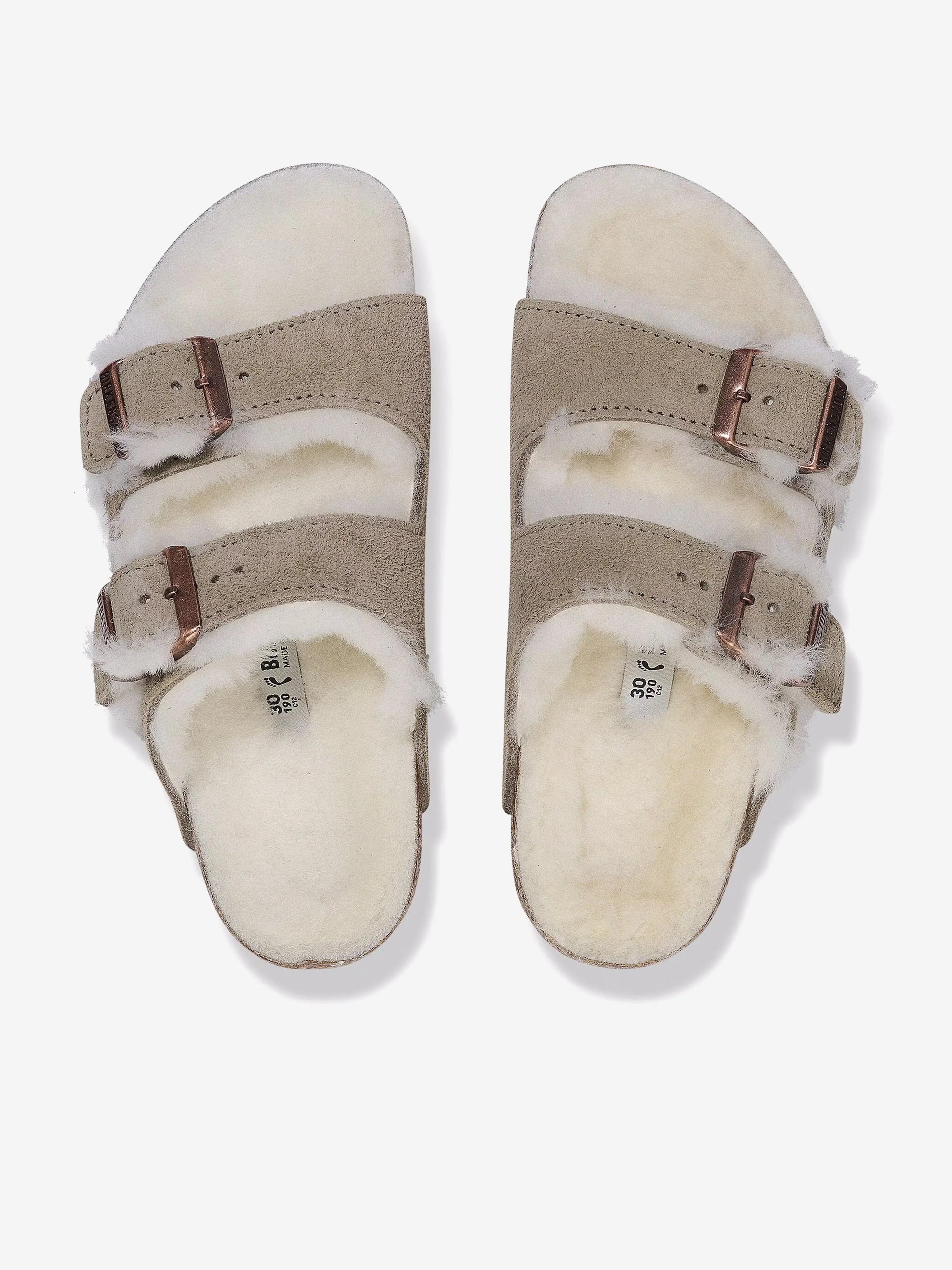 Kinder Arizona Shearling Sandalen in Beige