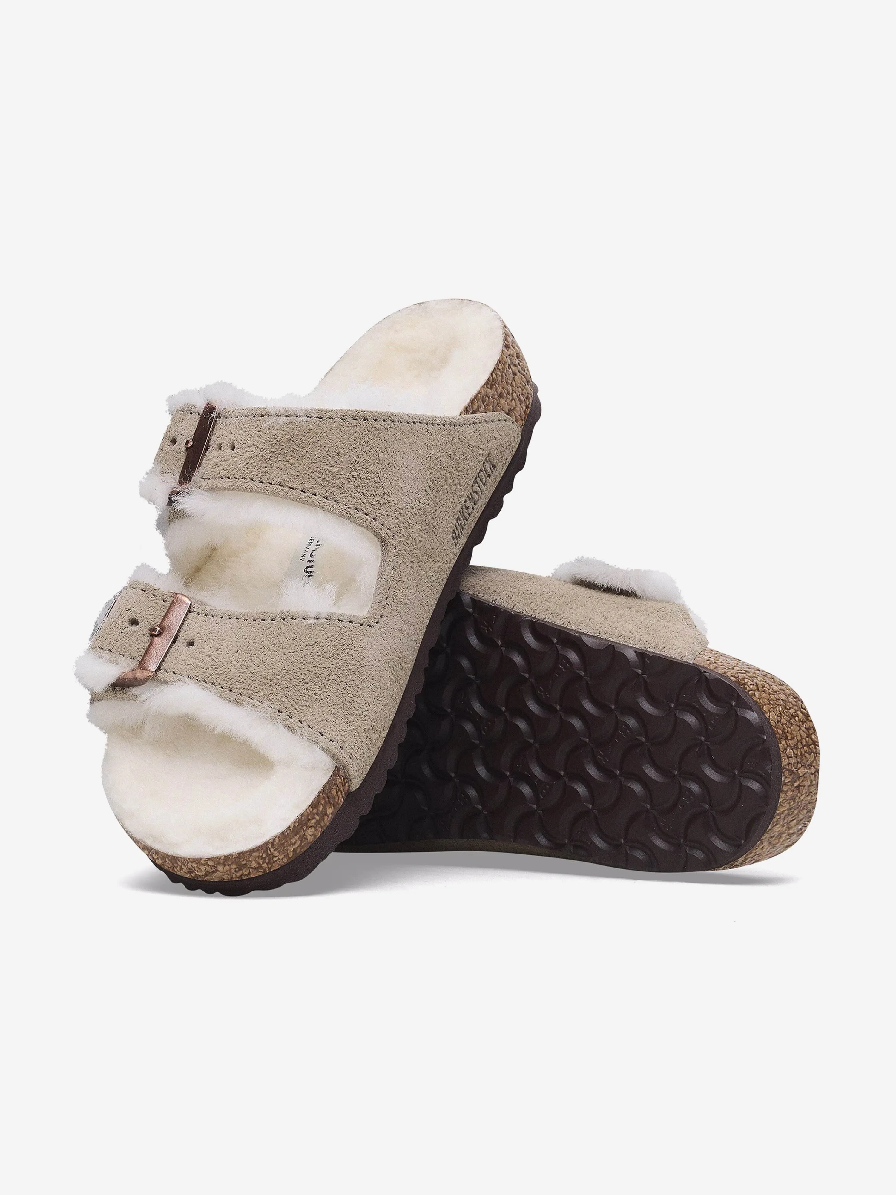 Kinder Arizona Shearling Sandalen in Beige