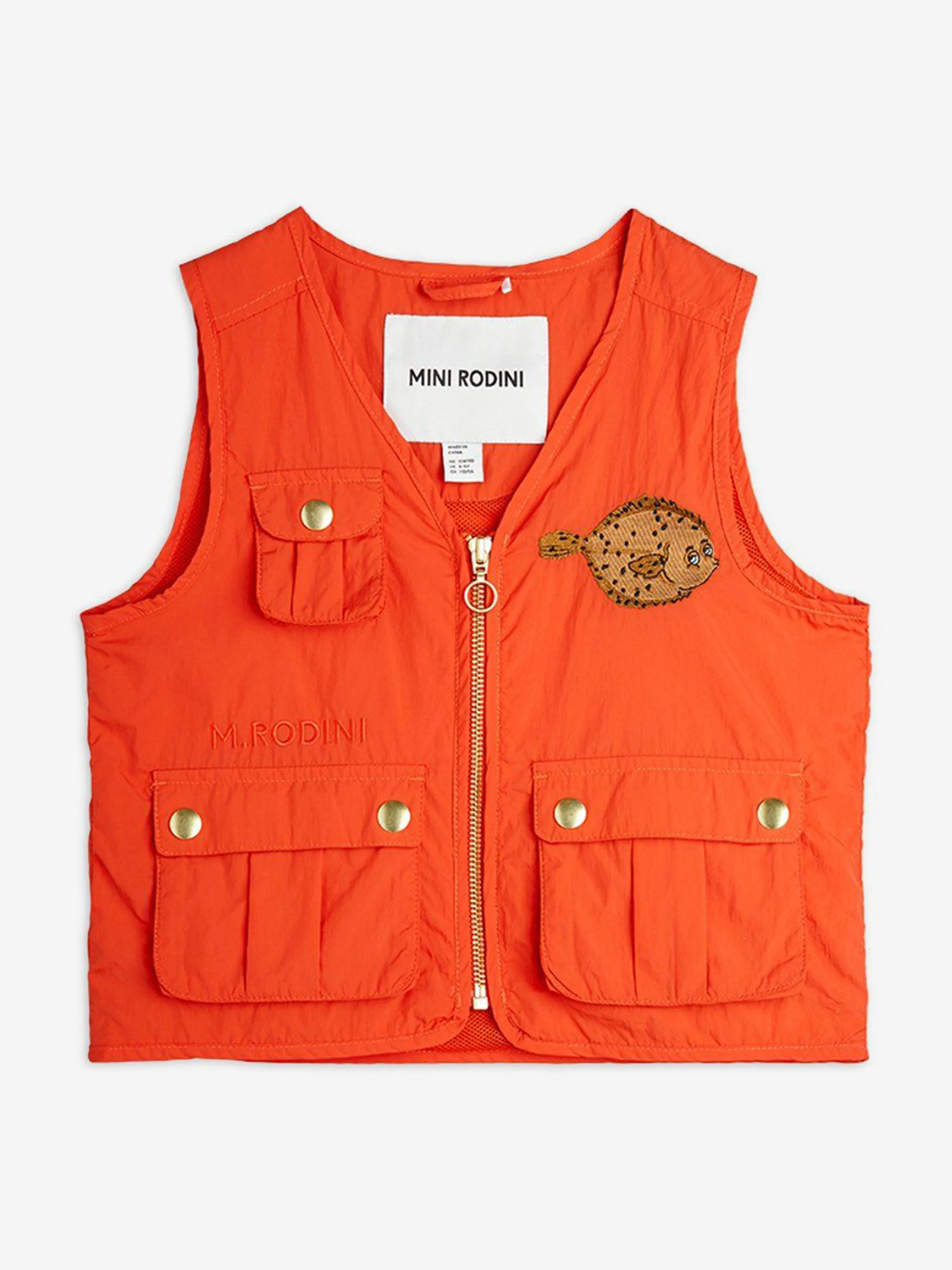 Kinder Flundra Bestickte Utility-Weste in Orange