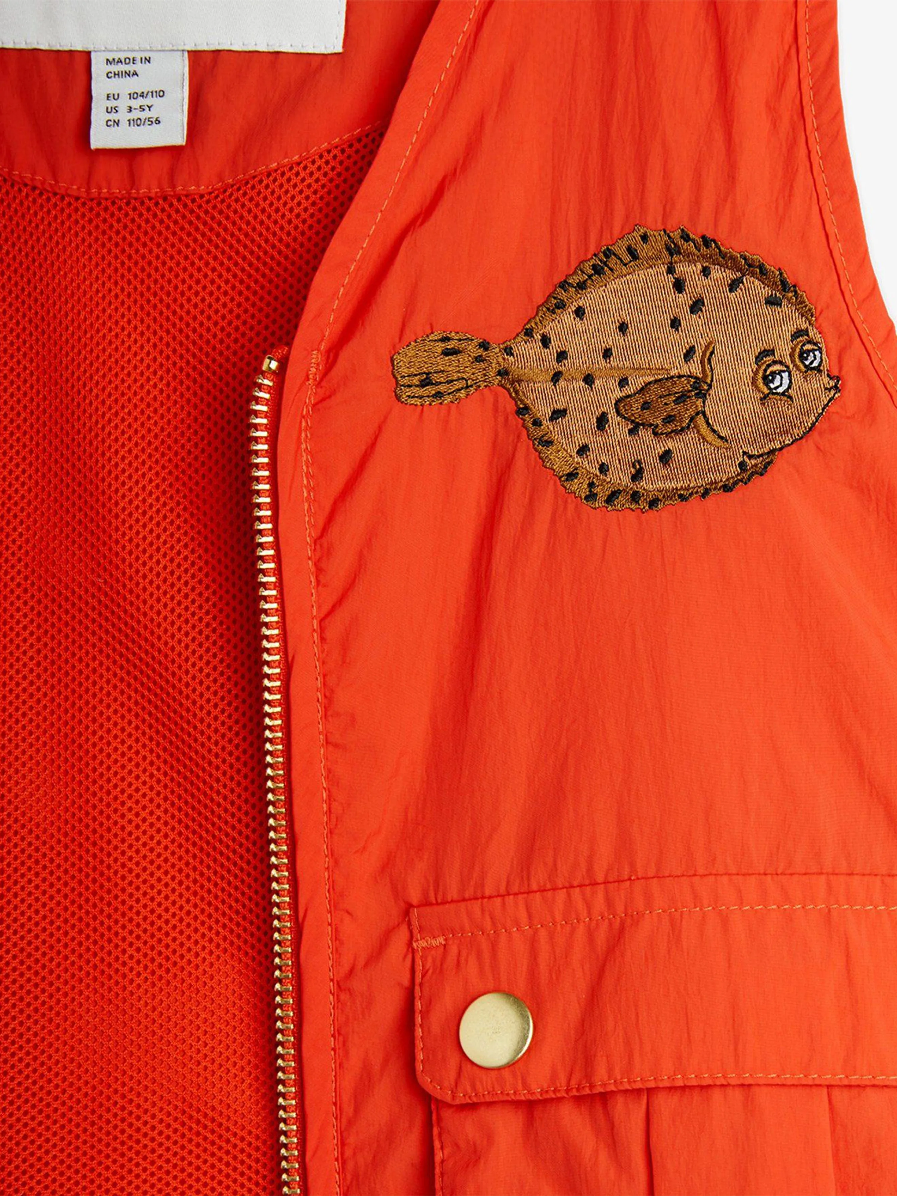 Kinder Flundra Bestickte Utility-Weste in Orange