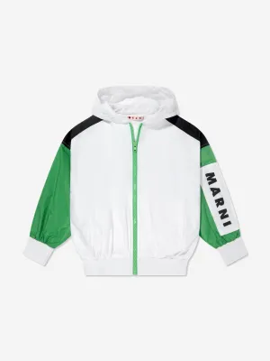 Kinder Logo Reißverschlussjacke in Weiß
