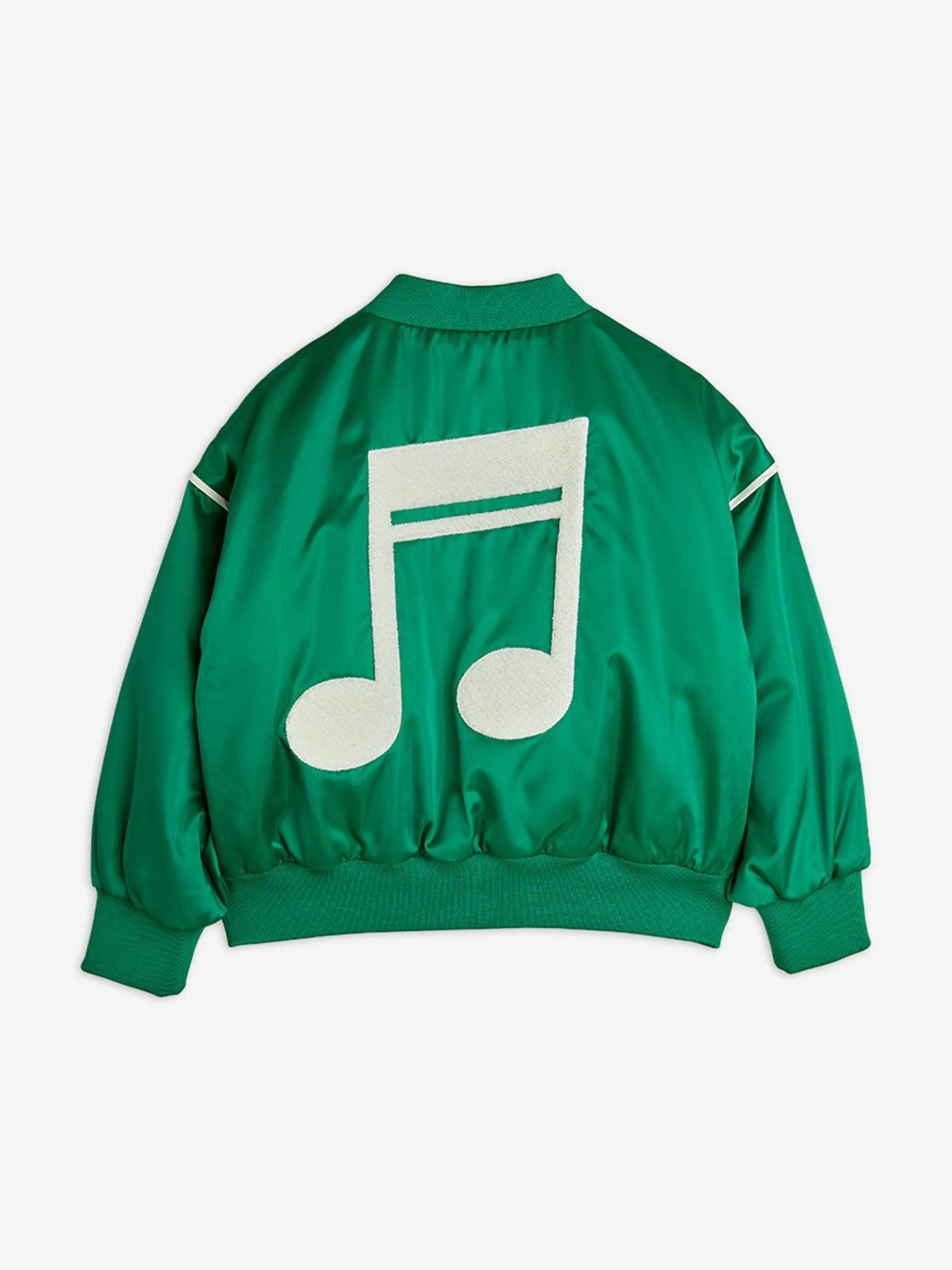 Kids Note Chenille Satin Baseballjacke in Grün