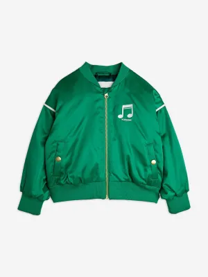 Kids Note Chenille Satin Baseballjacke in Grün